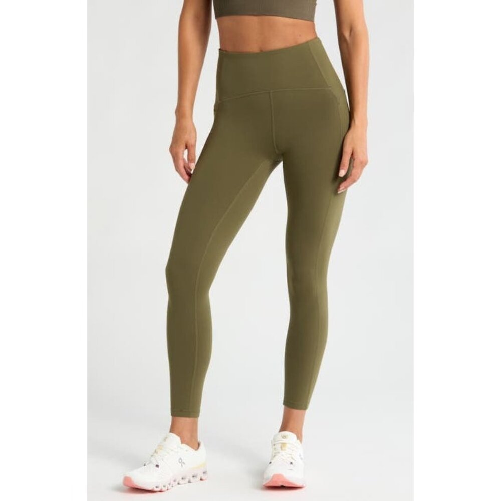 ZELLA Olive Green Athletic Leggings High Rise Active Tights Womens XS